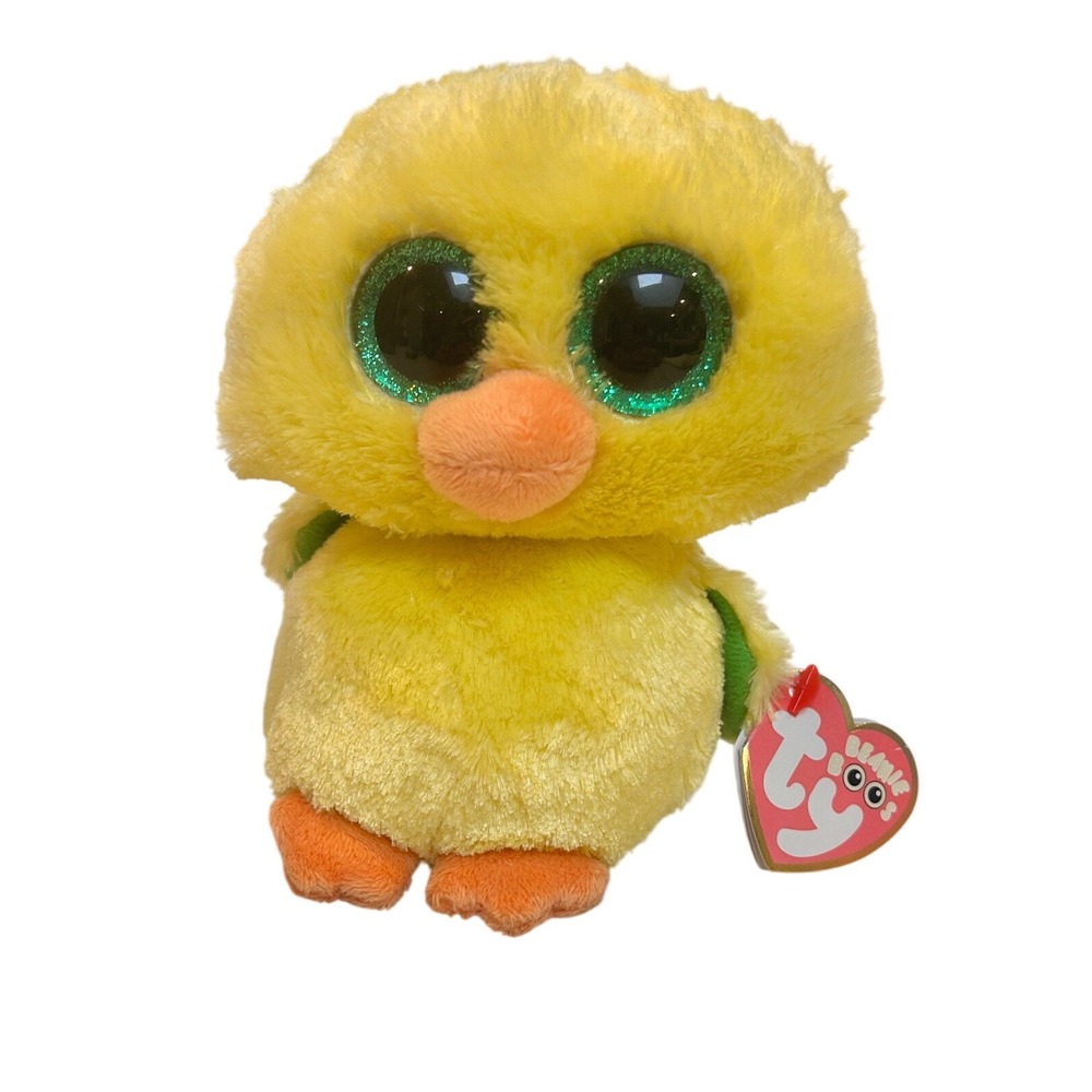 Ty Beanie Boos Nugget Yellow Chick Plush Bird Glitter Eyes 6 inch New with Tags